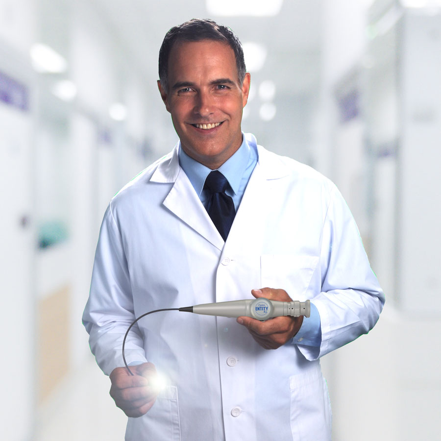 A smiling doctor with an EntityXL